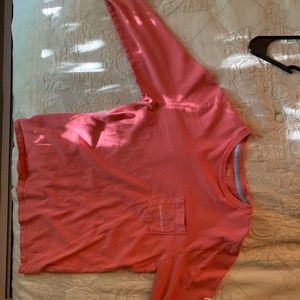 A salmon colored long sleeve vineyard vine t-shirt